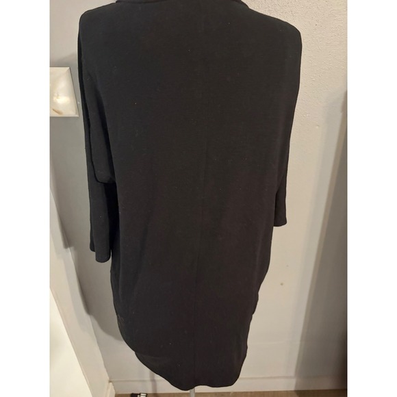 Sparkle & Fade Womens Black Ribbed Knit Scoop Neck 3/4 Sleeve Mini Shift Dress M - Picture 2 of 4